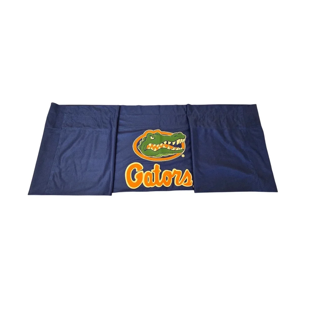 Florida Gators Window Curtain Valance Set of 2 Blue Mesh Jersey Fabric  NCAA